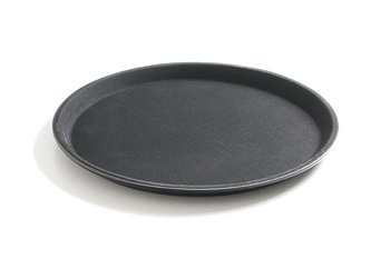 Protiskluzový servírovací tác černý o průměru 50 cm HENDI 508787