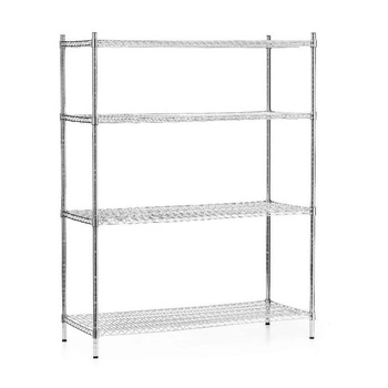 Skladový regál z chromované oceli, 4 police, 122x61x180 cm skládací | FORGAST FG15138