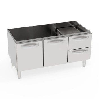 Podstavec s dvířky a 2 zásuvkami GN 1/1 | TECNOINOX 716080
