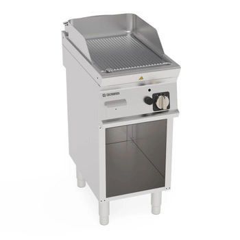 Plynová grilovací deska chrom. riff. kartáčovaná na otevřeném podstavci 35,3x56,4 cm 7 kW | TECNOINOX 713190