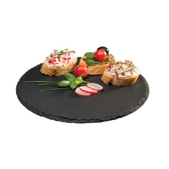 Prezentační deska na pokrmy z břidlice kulatá SLATE prům. 22 cm | APS 968