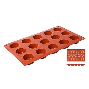 Silikonová forma na pečení Mini-Cylinder, 15 otvorů o průměru 4 cm | CONTACTO 6635/415