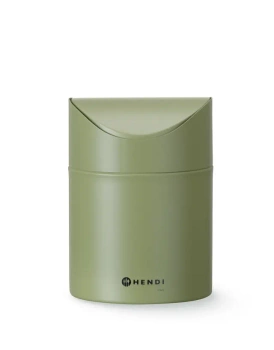 Stolní odpadkový koš s výklopným víkem, 1,2 l, zelený prům. 12 x V 16,5 cm | HENDI 440780
