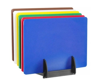 Sada 6 prkének HACCP 45x30 cm se stojanem na prkénka | HENDI 825686