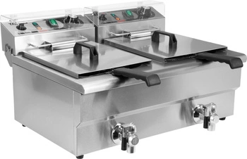 Elektrická fritéza 2-komorová s vypouštěcími kohouty 2x12 l | YATO YG-04634