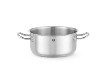 Nerezový nízký hrnec Kitchen Line, objem 2,9 l, průměr 20 cm, výška 9,5 cm | HENDI 837658
