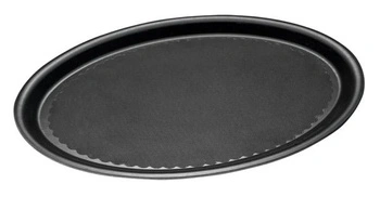 Oválný číšnický tác, GRIPZONE, z GFK kompozitu, černý, 29x21x2 cm | APS 506
