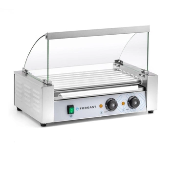 Rolkova opékačka párečků se skleněným krytem, 7 válečků, 1.05 kW, 230 V | FORGAST FG09600