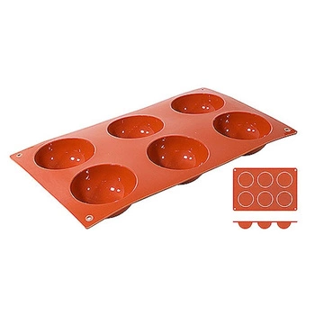 Silikonová forma na pečení polokoule, 6 otvorů o průměru 7 cm | CONTACTO 6630/076