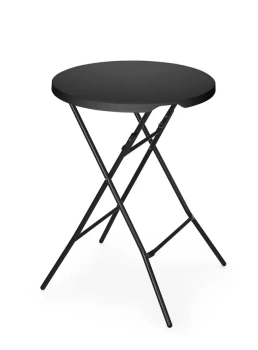 Kulatý koktejlový stolek, černý, prům. 80 cm | AMERBOX 811047