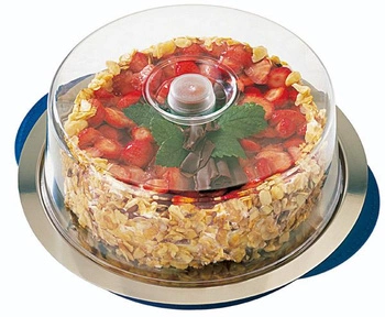 Kulatý podnos s chladicí vložkou a víkem, modrý 35x15 cm | APS 9093