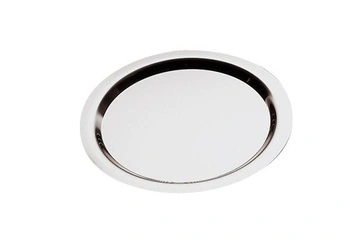 Oválný podnos FINESSE, s hladkým okrajem, z nerezové oceli, 32x32x1,2 cm | APS 1332