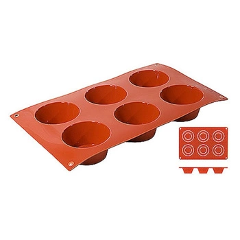 Silikonová forma na muffiny, 6 otvorů, prům. 6,9 cm | CONTACTO 6634/076