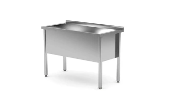 Nerezové jednokomorové umyvadlo Profi Line, 100x60x85 cm | HENDI 813423