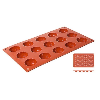 Silikonová pečicí forma polokoule, 15 otvorů o průměru 4 cm | CONTACTO 6630/415