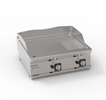 Nastavitelná plynová grilovací deska vlnkovaná 1/3 74,8x56,4 cm | TECNOINOX 713174