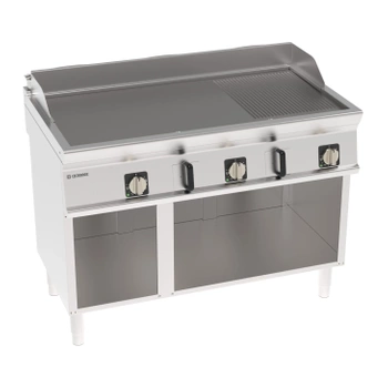 Elektrická grilovací deska, 2/3 hladká, 1/3 vlnitá, na otevřeném podstavci, 120 cm, 400V Tecno74 | TECNOINOX 716207