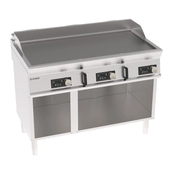 Elektrický gril, elektronické ovládání, hladký povrch, otevřená základna, 120 cm, 400V Tecno74 | TECNOINOX 716246