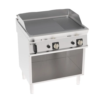 Plynová grilovací deska chromovaná 1/3 s drážkami na otevřeném podstavci 14 kW | TECNOINOX 713192