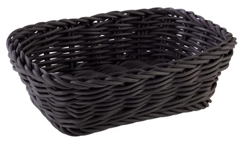Košík na pečivo z polypropylenu, obdélníkový, černý, 19x13x6 cm | APS 50630
