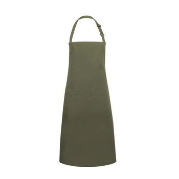 Kuchařská zástěra Basic 75 x 90 cm s kapsou a přezkou mechově zelená | KARLOWSKY BLS 5-79-Stck