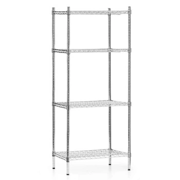 Skladovací regál z chromované oceli, 4 police, 61x45,5x180 cm skládací | FORGAST FG15131