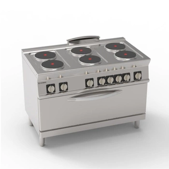 Elektrický sporák se 6 hořáky a troubou | TECNOINOX 716064