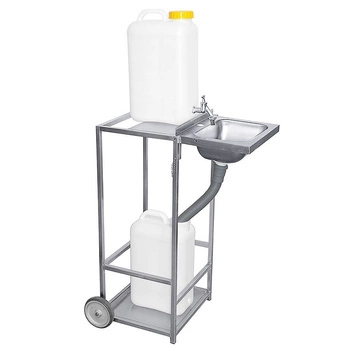 Mobilní dřez na mytí rukou, 45x36x85 cm, nerezová ocel | CONTACTO 4007/850