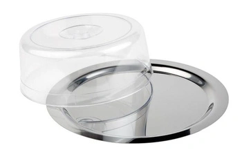 Kulatý podnos FINESSE, z nerezové oceli s polystyrenovým víkem, 38x12 cm | APS 13382