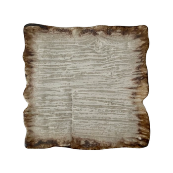 Obdélníkový mělký talíř Moku hematit 30 x 30 cm | KERA CERAMIKA 16.5.HEMATIT