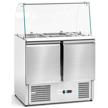 Chladicí stůl 2-dveřový salátový 257 l, se skleněným nástavcem | FORGAST FG07101