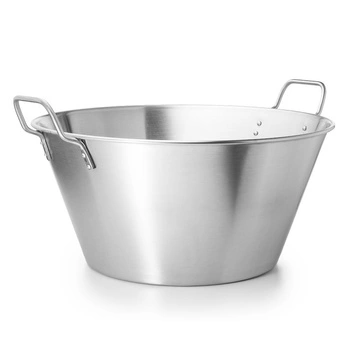 Ocelový podnos s držadly o průměru 50 cm FORGAST FG02850