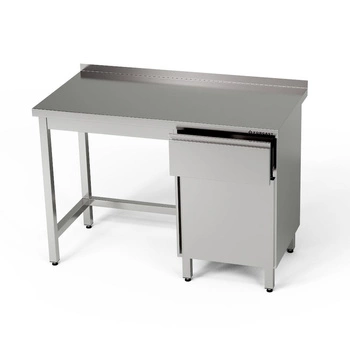 Nerezový pracovní stůl se skříňkou a zásuvkou 170x60x85 cm | FORGAST