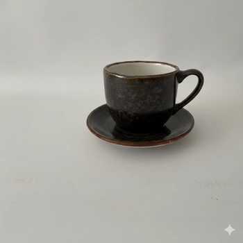 Šálek Bel 280 ml s podšálkem 15 cm Still Cristall hematit | KERA CERAMIKA 2.3.4.HEMATIT