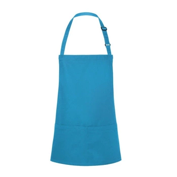 Krátká zástěra Basic 75 x 60 cm s kapsou a přezkou tyrkysová | KARLOWSKY BLS 6-43-Stck
