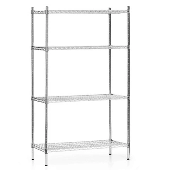 Skladovací regál z chromované oceli, 4 police, 91x45,5x180 cm skládací | FORGAST FG15132