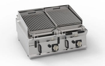 Nastavitelný plynový lávový gril 16 kW double 2x 46×36 cm | TECNOINOX 713148