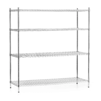 Skladový regál z chromované oceli, 4 police, 152x61x180 cm skládací | FORGAST FG15139