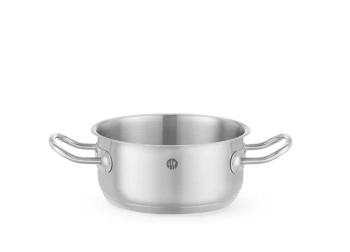 Nerezový nízký hrnec Kitchen Line, objem 1,5 l, průměr 16 cm, výška 7,5 cm | HENDI 837641