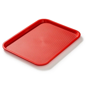 Podnos na fast food červený, polypropylen, 40x30 cm, obdélníkový | FORGAST FG12521