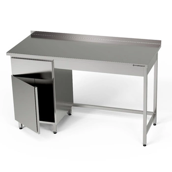 Nerezový pracovní stůl se skříňkou a zásuvkou 170x60x85 cm | FORGAST