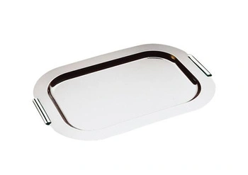 Podnos FINESSE, s mosazným držadlem, z nerezové oceli, 44x31x2 cm | APS 1712