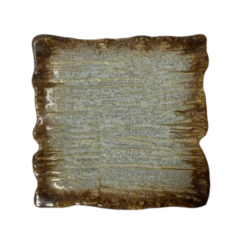 Obdélníkový mělký talíř Moku hematit 30 x 30 cm | KERA CERAMIKA 16.5.HEMATIT