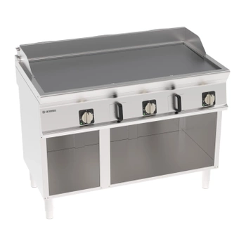 Elektrická grilovací deska, hladký povrch, chromovaná, kartáčovaná, na otevřeném podstavci, 120 cm, 400V Tecno74 | TECNOINOX 716209