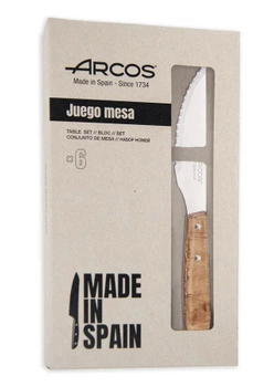 Sada 6 steakových nožů, FOREST - délka 22 cm, topol | ARCOS 372300
