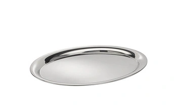 Tác KAFFEEHAUS oválný, leštěný, matný, z nerezové oceli, 29x22x0,5 cm | APS 30117