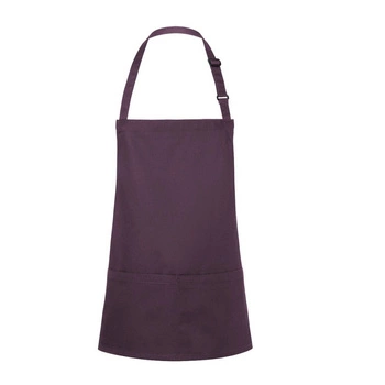 Krátká zástěra Basic 75 x 60 cm s kapsou a přezkou lilková | KARLOWSKY BLS 6-39-Stck