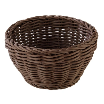 Košík na pečivo z polypropylenu PROFI LINE, kulatý, hnědý, 16x16x8 cm | APS 50603