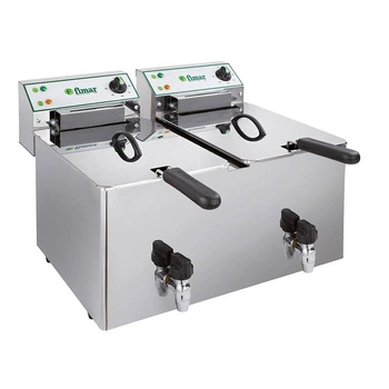 Elektrická fritéza dvoukomorová s kohoutkem, 2x8 l, 6 kW, 230 V | FIMAR FR88RN