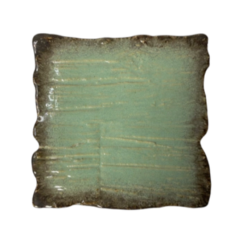 Obdélníkový mělký talíř Moku hematit 30 x 30 cm | KERA CERAMIKA 16.5.HEMATIT